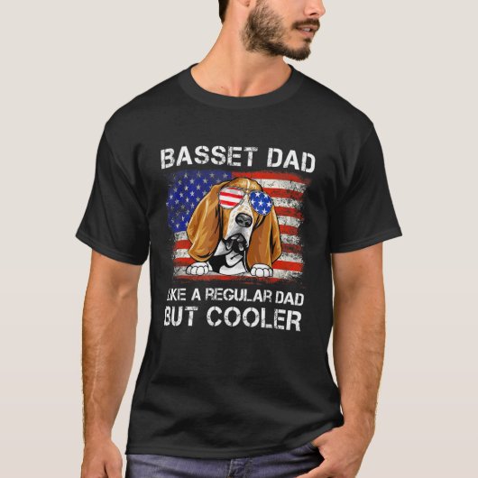 Basset Hond papa als een gewone vader, maar koeler T-shirt (Voorkant)