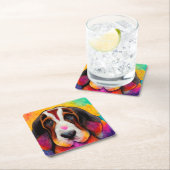 Basset hond schattige hond kartonnen onderzetters (Insitu)