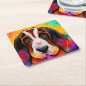 Basset hond schattige hond kartonnen onderzetters (Schuin)