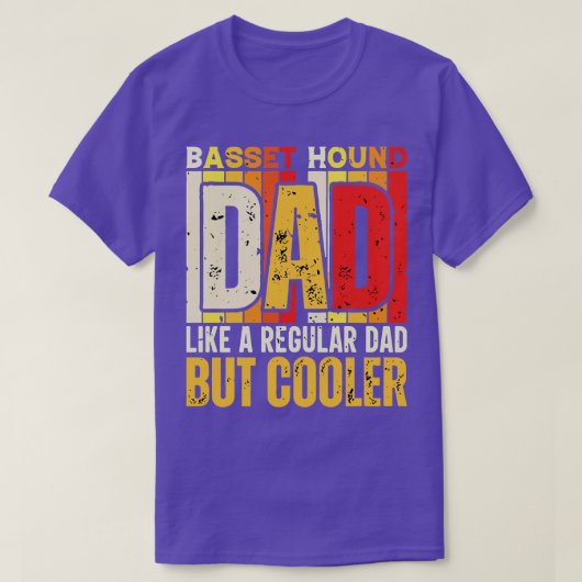 basset hond vader als een gewone vader maar cooler t-shirt (Design voorkant)