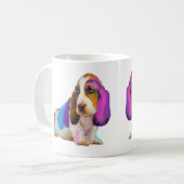 Basset Hond vol kleuren Mok (Voorkant links)