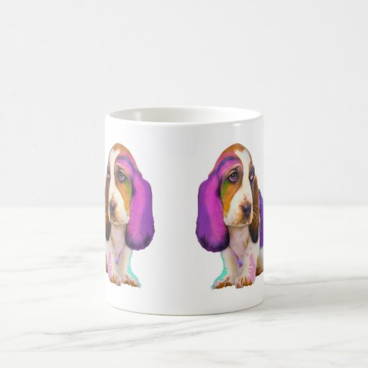 Basset Hond vol kleuren Mok (Center)