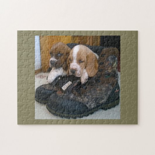 Basset hondpuppy puzzel legpuzzel (Horizontaal)