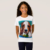 Basset hondshond meisjes T-Shirt (Voorkant volledig)