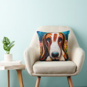 Basset hondshond schattige kussen (Stoel)
