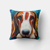 Basset hondshond schattige kussen (Achterkant)