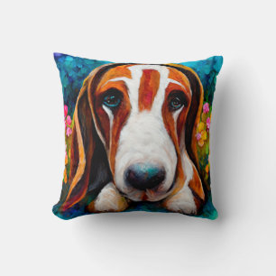 Basset hondshond schattige kussen