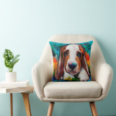 Basset hondshond schattige kussen (Stoel)