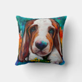 Basset hondshond schattige kussen (Achterkant)