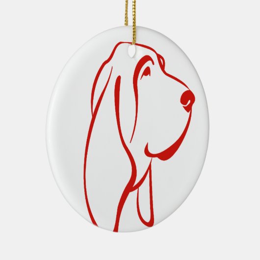BASSET HOUND [16] KERAMISCH ORNAMENT (Rechts)