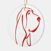 BASSET HOUND [16] KERAMISCH ORNAMENT (Links)