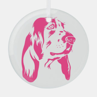 BASSET HOUND [24] GLAS ORNAMENT