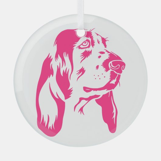 BASSET HOUND [24] GLAS ORNAMENT (Voorkant)