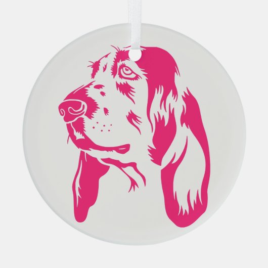 BASSET HOUND [24] GLAS ORNAMENT (Achterkant)
