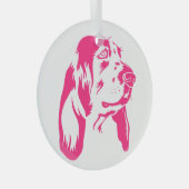 BASSET HOUND [24] GLAS ORNAMENT (Voorkant Rechts)