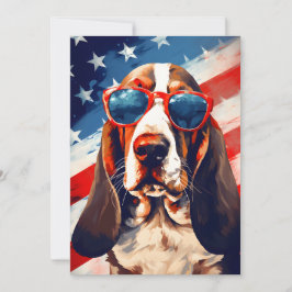 Basset Hound 4 juli Onafhankelijkheidsdag Feestdagenkaart
