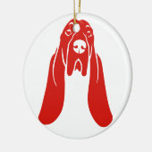 BASSET HOUND [8] KERAMISCH ORNAMENT (Links)