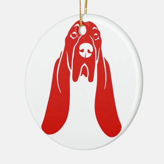 BASSET HOUND [8] KERAMISCH ORNAMENT (Links)