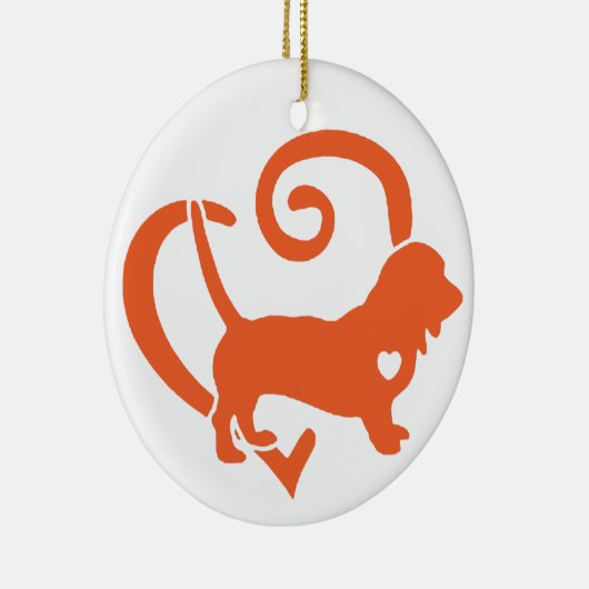 BASSET HOUND [9] KERAMISCH ORNAMENT (Rechts)