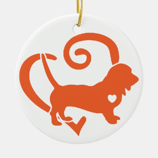 BASSET HOUND [9] KERAMISCH ORNAMENT (Voorkant)
