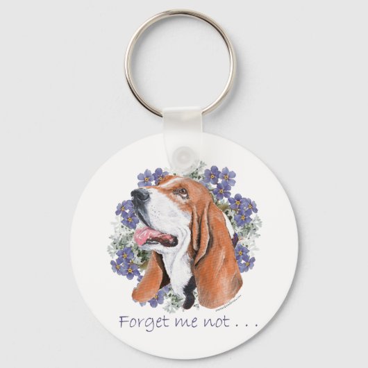 Basset Hound Aandenken Sleutelhanger (Voorkant)