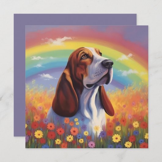 Basset Hound Aangepaste Hondennaam Regenboog Sympa (Voorkant / Achterkant)
