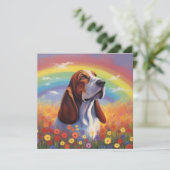 Basset Hound Aangepaste Hondennaam Regenboog Sympa (Staand voorkant)