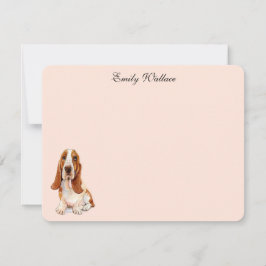 Basset Hound  Aangepaste Platte Bedankkaartjes Bedankkaart