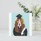 Basset Hound Afgestudeerde Bedankkaart (Staand voorkant)