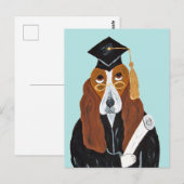 Basset Hound Afgestudeerde Briefkaart (Voorkant / Achterkant)