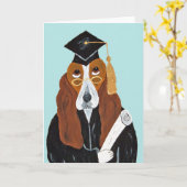 Basset Hound Afgestudeerde Kaart (Gele Bloem)