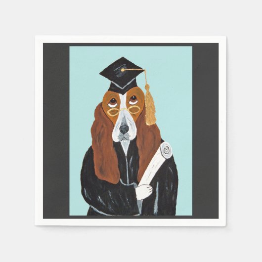 Basset Hound Afgestudeerde Servet (Voorkant)