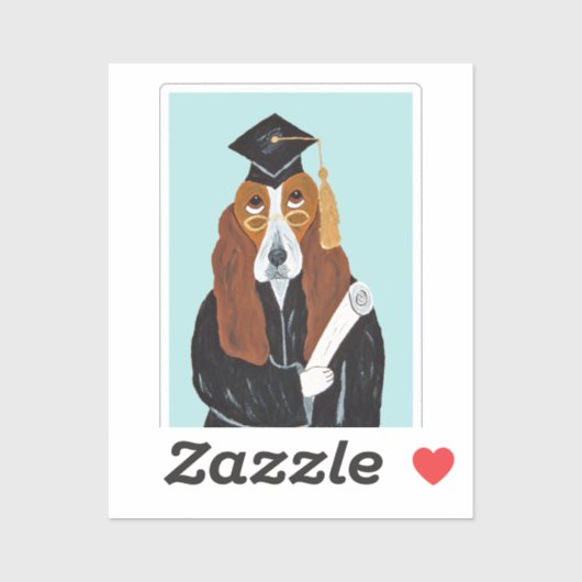 Basset Hound Afgestudeerde Sticker (Vel)