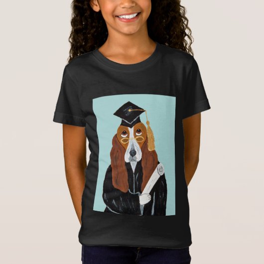 Basset Hound Afgestudeerde T-shirt (Voorkant)