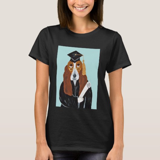 Basset Hound Afgestudeerde T-shirt (Voorkant)