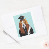 Basset Hound Afgestudeerde Vierkante Sticker (Envelop)
