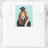 Basset Hound Afgestudeerde Vierkante Sticker (Tas)