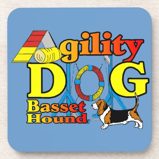 Basset_Hound_Agility Bier Onderzetter (Voorkant)