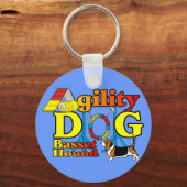 Basset Hound Agility Cadeaus Sleutelhanger (Voorkant)