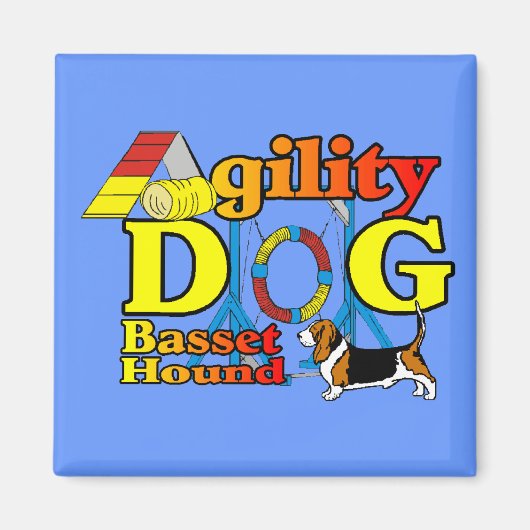 Basset Hound Agility Gifts Magneet (Voorkant)