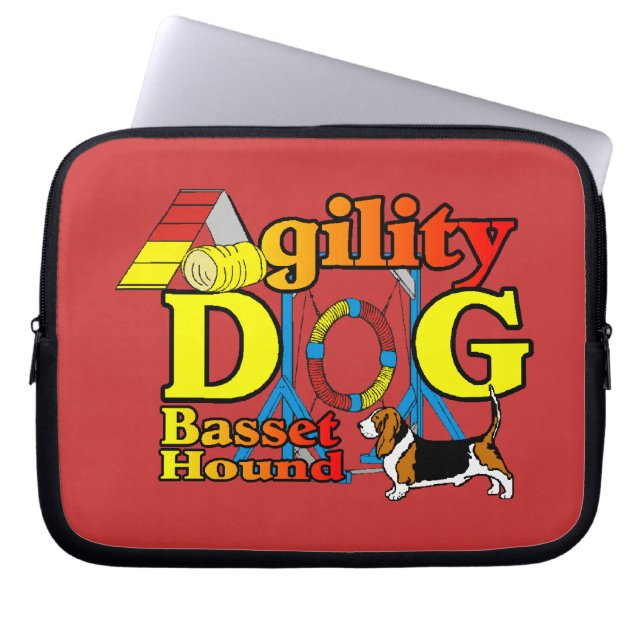 Basset_Hound_Agility Laptop Sleeve (Voorkant)