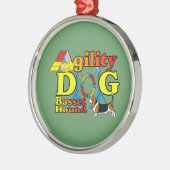Basset_Hound_Agility Metalen Ornament (Links)