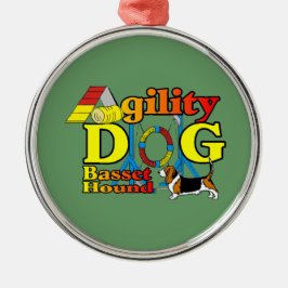 Basset_Hound_Agility Metalen Ornament