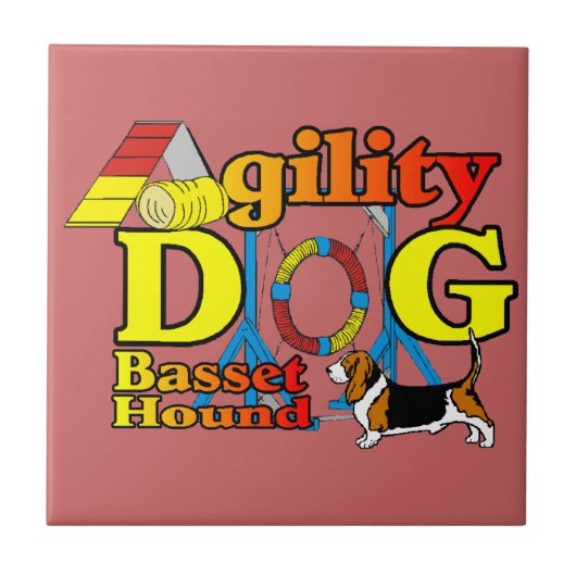 Basset_Hound_Agility Tegeltje (Voorkant)