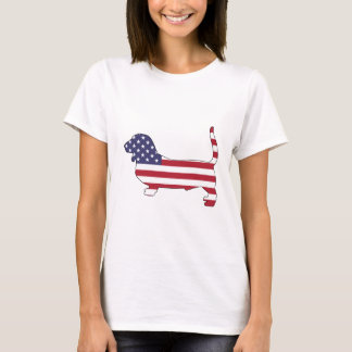 Basset hound "American flag" T-shirt