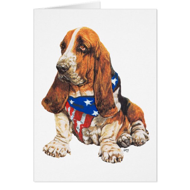 Basset Hound American Patriotic (Voorkant)