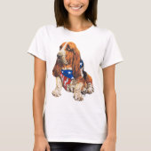 Basset Hound American Patriotic T-shirt (Voorkant)