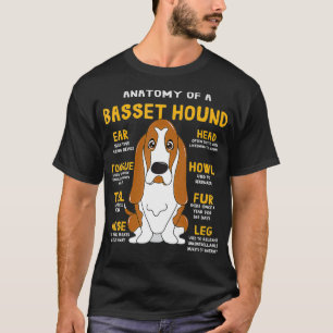 Basset Hound Anatomy Funny Dog mam Papa Cute Gift T-shirt