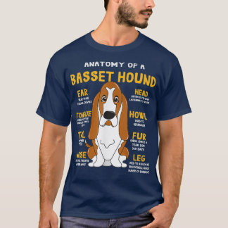 Basset Hound Anatomy Funny Dog mam Papa Cute Gift T-shirt