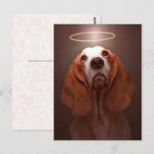 Basset Hound Angel Briefkaart (Voorkant / Achterkant)